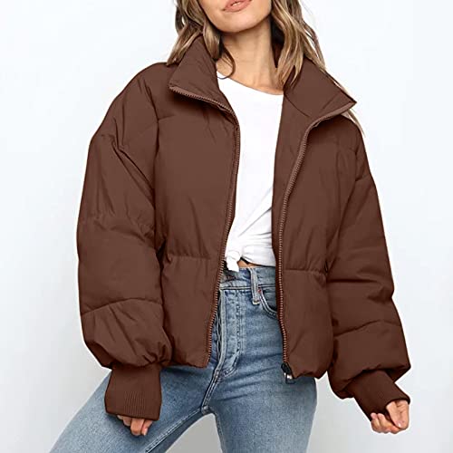 Herbstjacke Damen Elegant, Winterjacke Damen Daunenjacke - Gesteppte Dicke Kurz Damenjacken Für Den Übergang Puffer Jacke Warme Leichte Outdoor Langarm-Baumwolljacke Jacken von Jabidoos