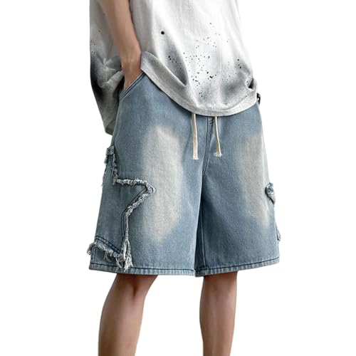 Jorts Für Herren Denim Shorts Baggy Jorts Mid Rise Stretchy Patchwork Jeans Shorts Jorts Y2K von Jabidoos