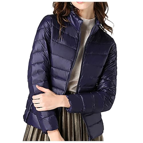 Jacke Damen, Wintermantel Damen Herbst Leicht Daunenjacke - Damenmantel Daunen Übergangsjacke Puffer Herbstjacke Mädchen Winterjacken Elegant Kapuze Große Größen Warme Daunenmantel Zip Up Steppmantel von Jabidoos