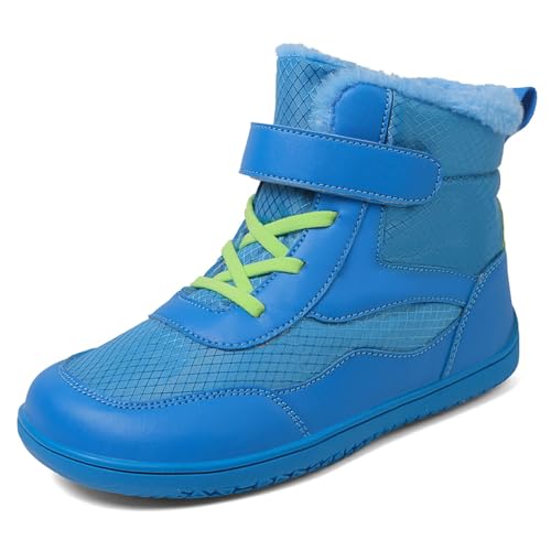 Kinderstiefel mädchen, Kinder Winter Barfußschuhe Jungen Mädchen Winterschuhe Warme Gefüttert Barfussschuhe Leicht rutschfest Winterstiefel Schneestiefel Wanderschuhe von Jabidoos