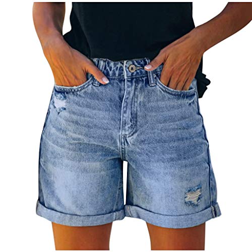 Kurze Jeans Damen Atmungsaktives Hotpants Elegant Bermudashorts Skinny Shorts Kurze Kurzehose Ärmellos Damenjeans Sport Hotpant Outdoor Sommerhosen High Waist Caprijeans Frauen Steppjacke Ripped Jeans von Jabidoos