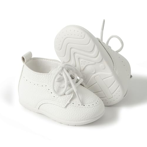 Lauflernschuhe Baby Outdoor, Leder Krabbelschuhe Baby Lauflernschuhe - Lederschuhe Mit Schnürsenkeln Hausschuhe Outdoor Weicher Kleinkind rutschfeste Barfußschuhe von Jabidoos