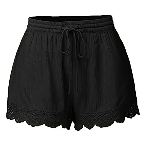 Musselin Shorts Damen Leicht Kurze Sommerhose Musselin Hose Lockere Boho Musselin Sporthose Stoffhose Elegant Sommer Casual Musselin Shorts Freizeithose von Jabidoos