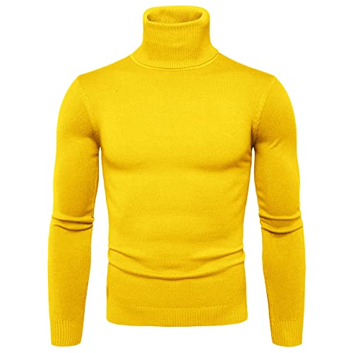 Pullover Herren Boss,Rollkragenpullover Herren Rollkragenshirt -Strickpullover Business Pullover Elastisch Einfarbig Pulli Winter Knit Sweater Turtleneck von Jabidoos