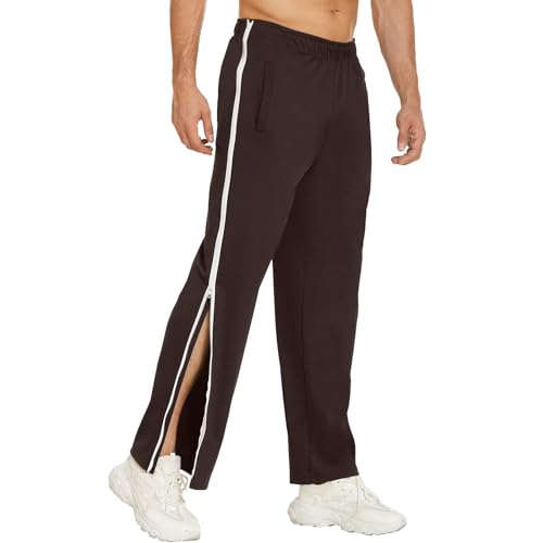 Reha Hose Herren Sporthose Trainingshose Mit Durchgehendem Reissverschluss Atmungsaktiv Sweathose Freizeithose Outdoorhose Jogginghose von Jabidoos