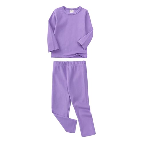 Schlafanzug mädchen 122, Pyjama Kinder Zweiteile Flanell Schlafanzug - Aesthetic Nachthemd Kuschelpullover Pjs Lang Langarmshirt Für Jungen Und Mädchen Baumwolle von Jabidoos