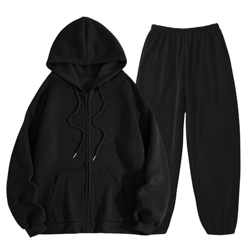 Sport Anzug für Damen, Jogginganzug Damen Zweiteiler Warme Trainingsanzug - Streatwear Frauen Weich Sportanzug Winter Hausanzug Velours Elegant Warm Freizeitanzug Mit Kapuzen von Jabidoos