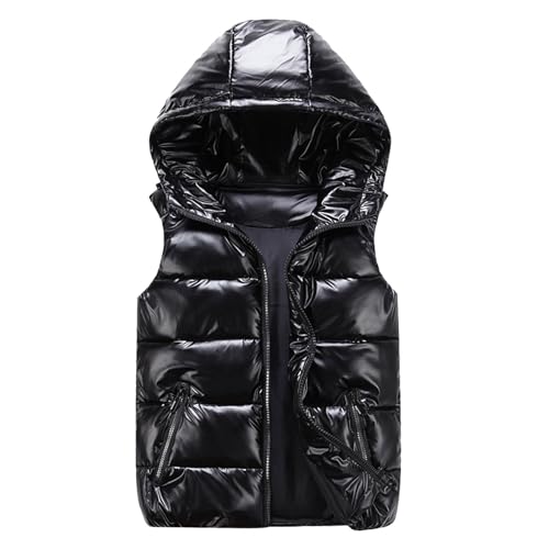 Steppweste Damen leicht, Unisex Steppweste Herren mit Kapuze Leichte Weste Outdoor mit Reißverschluss Gilet Kapuzenweste von Jabidoos