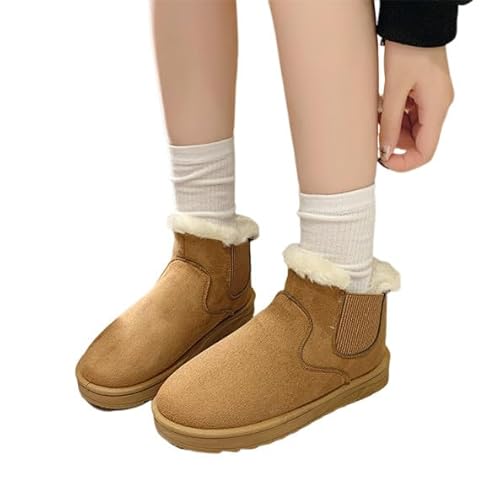 Stiefeletten Damen, Schneestiefe Damen Warm Winterstiefel Gefüttert Winterschuhe - Winter Schlupfstiefel Bequem Boots Winterboots Wasserdicht Knöchelhohe Damenstiefel Fellstiefel Outdoor Stiefel von Jabidoos