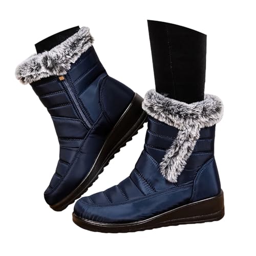 Stiefeletten Damen schwarz, Damen Herren Winterstiefel Warm Gefütterte Winterschuhe Wasserdicht - Schneestiefel Winter Schlupfstiefel Kurzschaft Stiefel Winter Boots Schuhe Barfußschuhe von Jabidoos