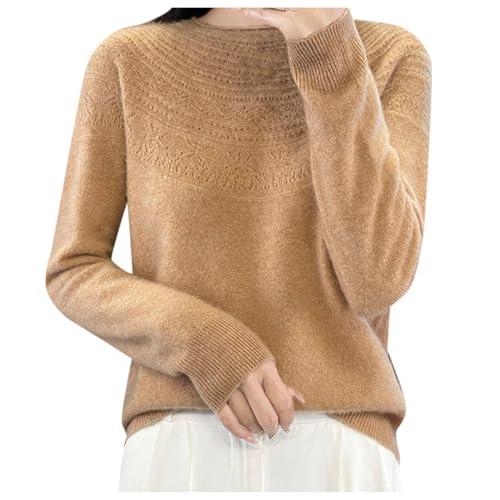 Strickkleid Damen Winter, Strickpullover Damen Einfarbig Pullover - Rundhals Langarmshirt Casual Lose Winterpullover Herbst Elegant Pulli Langarm Sweatshirts von Jabidoos