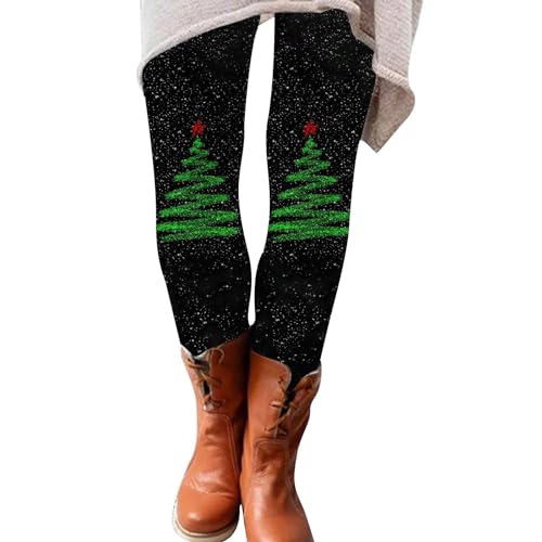 Strumpfhosen Damen Winter, Weihnachtshose Damen Bunt Baumwolle Strumpfhosen - Weihnachtskostüme Winterleggins Yoga Leggings Gemustert Thermoleggings Ringel-Leggings Wichtel Weihnachts-Elf Weihnachten von Jabidoos