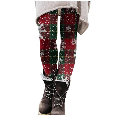 Strumpfhosen Damen Winter bunt, Weihnachtsstrumpfhose Damen Bunt Fleece Leggings Weihnachten - Winterleggins Blickdicht Weihnachtskostüme Christmas Yogahosen Yoga Strumpfhosen Gemustert Rentiermuster von Jabidoos