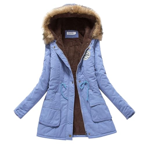 Teddy Mantel Damen, Jacke Damen Lang Warme Winterjacke - Parka Plüschjacke Frauen Damenjacke Mädchen Winterjacken Mantel Lange Mit Fellkapuze Steppjacke Wintermantel von Jabidoos