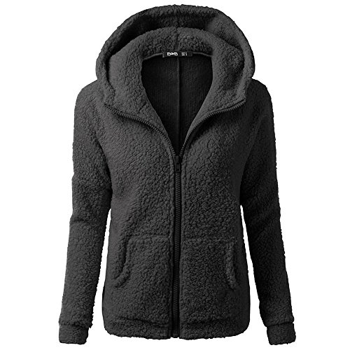 Teddyjacke Damen,Teddyjacke Damen Strickfleecejacke - Plüschjacke Kuscheljacke Flauschig Herbst Winter Pulli Sweatjacke Mit Reißverschluss von Jabidoos