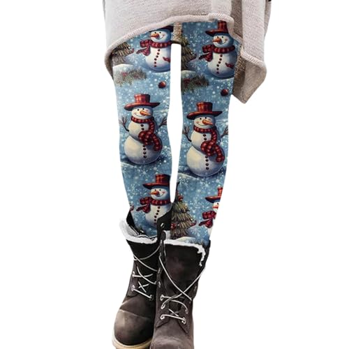 Weihnachts Hosen Damen, Weihnachtsleggings Damen Thermo Fleece Weihnachtshose - Leggings Wollstrumpfhosen Winter Baumwoll Weihnachten Sport Elegant Yoga Pants Blickdicht High Waist en Laufhose Fit von Jabidoos