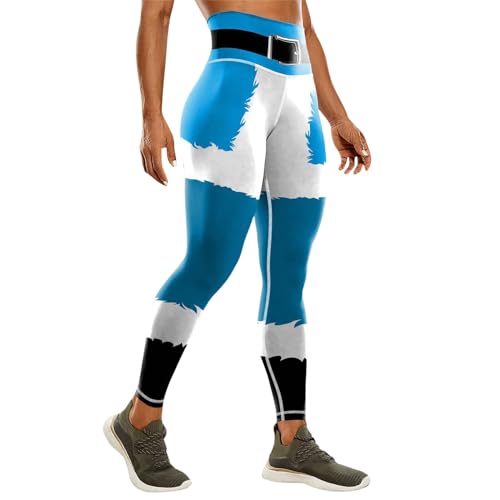 Weihnachts Hosen Damen, Weihnachtsstrumpfhose Damen Bunt Winter Weihnachtsleggings - Leggings Fitness Yogahosen Fleece Strumpfhose Baumwolle Für Workout-Leggings Weihnachtsdruck Farbblock-Hose Weiche von Jabidoos