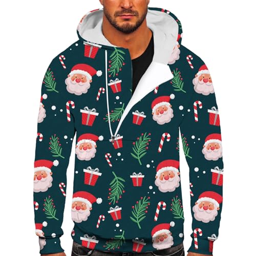 Weihnachtspullover große größen, Weihnachts Hoodie Herren Winter Ugly Weihnachtshoodie - Weihnachtspullis Mode Weihnachtskleidung Lustig Pulli Komfortabel Weihnachtspulli Hässlich Fit Langarm Sweater von Jabidoos