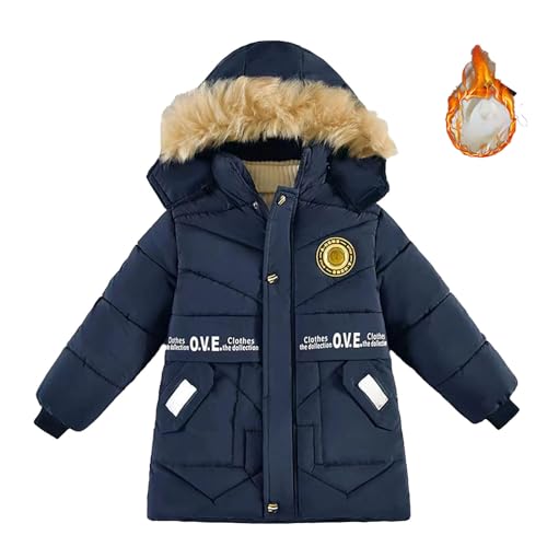 Winterjacke Baby, Steppjacke Kinder Winterjacke Jungen Wintermantel Mit Kapuze - Verdickte Outdoor Jacke Kinder Blouson Winddicht Kapuzenparka Daunenjacke von Jabidoos