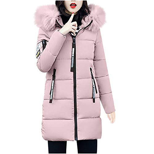 Winterjacke Damen lang, Jacke Damen Lang Warme Wintermantel - Herbstjacke Puffer Steppmantel Reißverschluss Winterparka Mädchen Winterparker Outdoor Leichte Steppjacke Winterjacke Mit Fellkapuze Kurz von Jabidoos