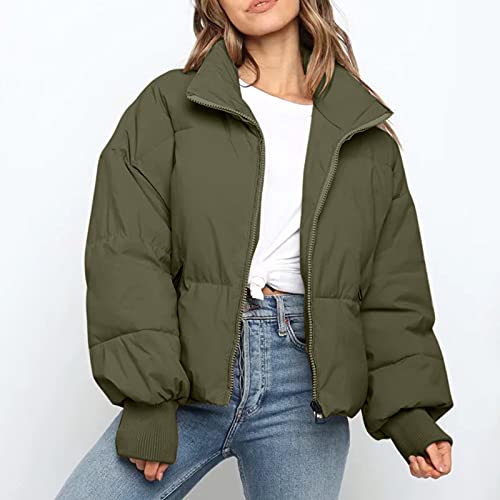 Winterjacke Teenager Mädchen, Winterjacke Damen Daunenjacke - Gesteppte Dicke Kurz Damenjacken Für Den Übergang Puffer Jacke Warme Leichte Outdoor Langarm-Baumwolljacke Jacken von Jabidoos