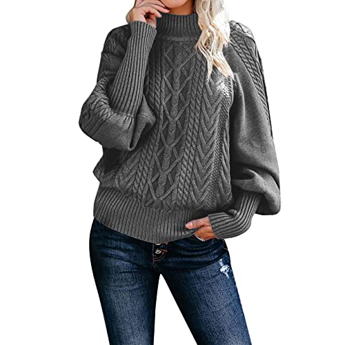 Winterpullover Damen,Strickpullover Damen Damenpullover Langarm - Knit Sweater Pullover Herbst Fledermausärmel Oberteil Jumper Klassischer Elegant Vintage von Jabidoos