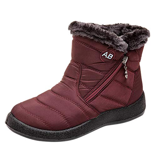 Winterschuhe Damen, Schneeschuhe Damen Winter Barfußschuhe - Warm Fleece Gefüttert rutschfeste Schuhe Outdoor Boots Bequemrutschfeste Kurz Stiefel Wanderschuhe von Jabidoos