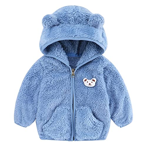 black friday angebote 2024, Neugeborenes Baby Mädchen Jungen Winter Jacke - Bärenohren Kapuzen Oberbekleidung Reißverschluss Warmer Teddy Fleecejacke Wintermantel Wintermantel Für Kleinkinder Übergang von Jabidoos