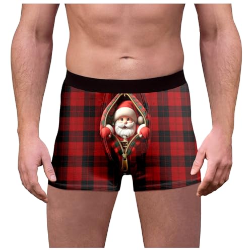 boxershorts herren weihnachten, Weihnachtsunterhose Herren Witzige Locker Unterhose Weihnachten - Personalisiert Weihnachtsboxershort Casual Unterhosen 3d Druck Weihnachtsmann Kostüm Komfortabel Weina von Jabidoos