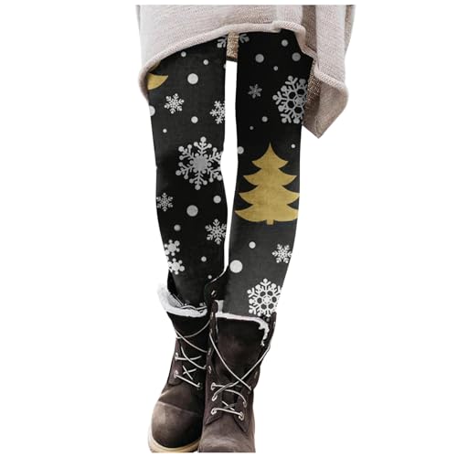 bunte leggings damen, Weihnachtsstrumpfhose Damen Winter Thermo Leggings Weihnachten - Wollstrumpfhose Christmas Winterstrumpfhose Fleece Weihnachtsleggins Blickdicht Winterleggins Gefüttert Schlank R von Jabidoos