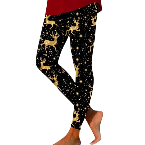 christmas pants, Strumpfhosen Damen Fleece Winter Weihnachtsleggings - Weihnachtsstrumpfhose Baumwoll Thermoleggings Elegant Yogahosen Fitness Thermo Leggings Weihnachtsleggins Winterleggins Winterhos von Jabidoos