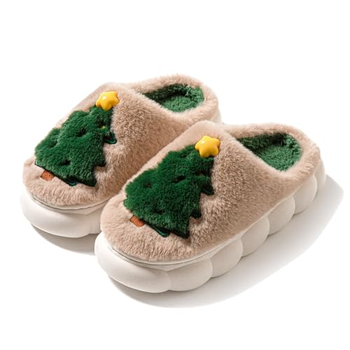 christmas slippers women, Weihnachts Pantoffeln Herren Warme Christmas Plüsch - Weihnachtspantoffel Weihnachtsschlappen Flauschig Plüschpantoffeln Thermoschuhe Rutschfeste Hausschuhe Weihnachten Plüsc von Jabidoos