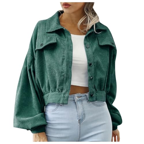 cordjacke damen gefüttert, Cordjacke Damen Gefüttert Hemdjacke - Übergangsmantel Übergangs Shirtjacke Streetwear Hemdblusenkleid Winter Übergangsjacke Langarmshirt Jacke Frühling Elegant Cordhemd Somm von Jabidoos