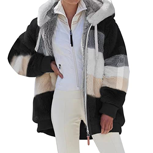 daunenmantel damen lang, Parka Damen Gefüttert Lang Winterjacke - Jacket Elegant Damenjacke Flauschige Übergangsjacke Winter Mantel Outdoor Leichte Steppjacke Mit Fellkapuze Kurz Pufferjacke Gesteppte von Jabidoos