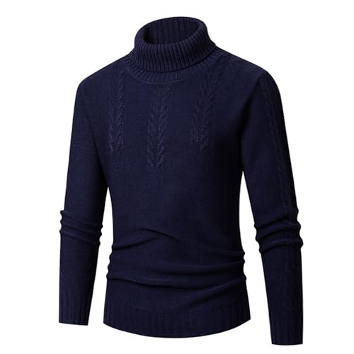 fleece pullover herren, Strickpullover Herren Rollkragenpullover Sweater - Fleecepullover Casual Pullover Herbst Winter Langarmshirt Ohne Kapuze Winterpullover Warm Strickpulli Basic Damen Oversized R von Jabidoos