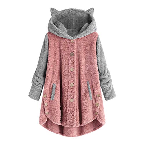 fleecejacke damen mit kapuze, Teddyfleece Jacke Damen Teddy Winter Teddyjacke - Cordjacke Gefüttert Kapuzenjacke Sherpa Fleecejacke Ausgefallene Outdoorjacke Reißverschluss Elegant Einfarbig Übergangs von Jabidoos