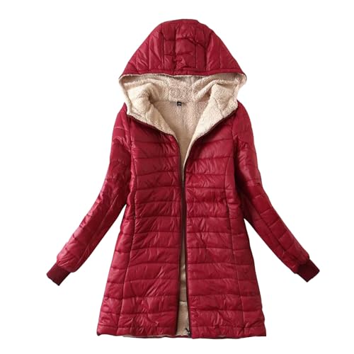 fleecemantel damen lang, Teddyfleece Jacke Damen Gefüttert Flauschig Plüschjacke - Fleecejacke Outdoor Thermojacke Warm Winterparka Oversize Sweatjacke Plüsch Mode Herbst Winter Warme Mantel Kapuzenja von Jabidoos