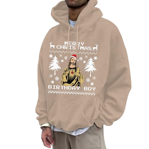 hässliche weihnachtspullover, Weihnachts Hoodie Herren Winter Oversized Weihnachten - Hoodies Ugly Kapuzenpulli Pulli Mode Kapuzenshirt Funky Weihnachtspulli Casual Unisex Christmas Kapuzenpullover Sw von Jabidoos