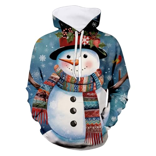 hässliche weihnachtspullover, Weihnachtshoodie Männlich Mode Lose Weihnachts Hoodie - Kapuzenpulli 3d Druck Kapuzenshirt Rundhals Weihnachtspullis Lässige Pulli Lustig Pullover Weihnachten Mit Lustige von Jabidoos