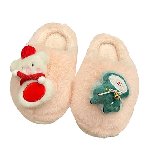 hausschuhe damen weihnachten, Weihnachts Pantoffeln Damen Christmas Rutschfeste Slippers - Weihnachtsschlappen Komfortabel Plüschpantoffeln Mode Weihnachtspantoffel Winter Thermoschuhe Warme Plüsch Ti von Jabidoos