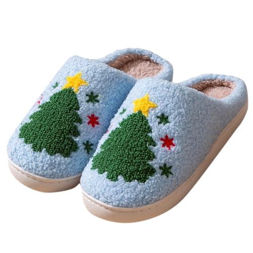 hausschuhe weihnachten damen, Hausschuhe Weihnachten Damen Weiche Christmas Slippers - Weihnachtspantoffel Kuschelige Plüschpantoffeln Weihnachtsschlappen Warme Hauspantoffeln Mode Winter Plüsch Renti von Jabidoos