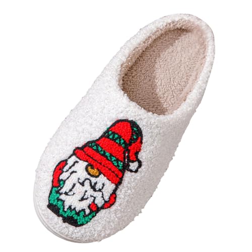 hausschuhe weihnachten damen, Winter Slipper Damen Herren Flauschig Rutschfeste Weihnachts Hausschuhe - Thermoschuhe Weiche Plüschpantoffeln Mode Weihnachtsschlappen Weihnachtspantoffeln Christmas War von Jabidoos