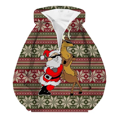 herren weihnachtspullover, Hoodie Weihnachten Herren Komfortabel Lose Weihnachts - Weihnachtspullis Langarm Kapuzenpulli Hässlich Weihnachtskleidung Weihnachtspulli Winter Merry Christmas Weihnachtspu von Jabidoos