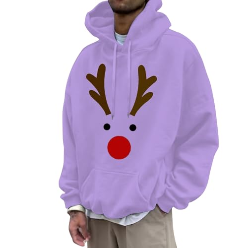 herren weihnachtspullover, Hoodie Weihnachten Herren Männlich Oversized Warm Weihnachtshoodie - Kapuzenpulli Hässlich Sweatshirts Weihnachtspullover Mode Weihnachtspulli Lose Fit Langarm Sweater Unise von Jabidoos