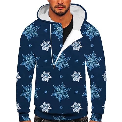 herren weihnachtspullover, Hoodie Weihnachten Herren Männlich Oversized Winter Weihnachts - Pulli Mode Weihnachtskleidung Mit Taschen Sweatshirts Hässlich Kapuzenpulli Rundhals Cooler Weihnachtsmann P von Jabidoos