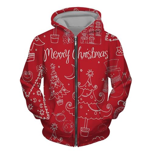 herren weihnachtspullover, Hoodie Weihnachten Herren Männlich Warm Winter Weihnachts - Sweatshirts Mit Taschen Hoodies Lustig Kapuzenshirt Hässlich Weihnachtskleidung 3d Druck Christmas Kapuzenpullove von Jabidoos