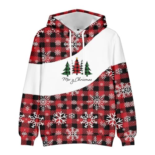 herren weihnachtspullover, Weihnachtshoodie Herren Mode Warm Hoodie Weihnachten - Kapuzenpulli Ugly Hoodies Oversized Sweatshirts Komfortabel Weihnachtspullover Unisex 3d Druck Kapuzenpullover Langarm von Jabidoos