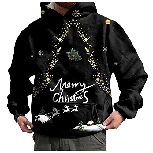 hoodie weihnachten damen, Hoodie Weihnachten Herren Männlich Hässlich Warm Christmas - Kapuzenpulli Lustig Kapuzenshirt Winter Pulli Langarm Hoodies Mit Taschen Kapuze Kordelzug Sweatshirt Mode Locker von Jabidoos