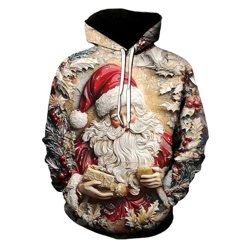 hoodie weihnachten damen, Hoodie Weihnachten Herren Oversized Komfortabel Weihnachtshoodie - Kapuzenpulli Casual Hoodies Lustig Pulli Lässige Weihnachtspullover Hässlich Weihnachtspulli Christmas X-Ma von Jabidoos