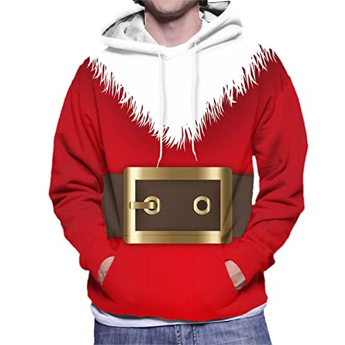 hoodie weihnachten damen, Weihnachtshoodie Herren Hässlich Komfortabel Christmas Hoodie - Weihnachtskleidung Mode Kapuzenpulli Ugly Weihnachtspullis Rundhals Sweatshirts Funky Weihnachtspulli Casual U von Jabidoos